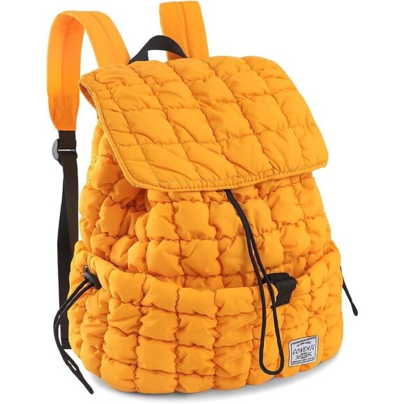 ✨ Contail Puffy Hiker Pack Women Yellow 18L Quilted Puffer Lightweight Backpack - Picture 2 of 9